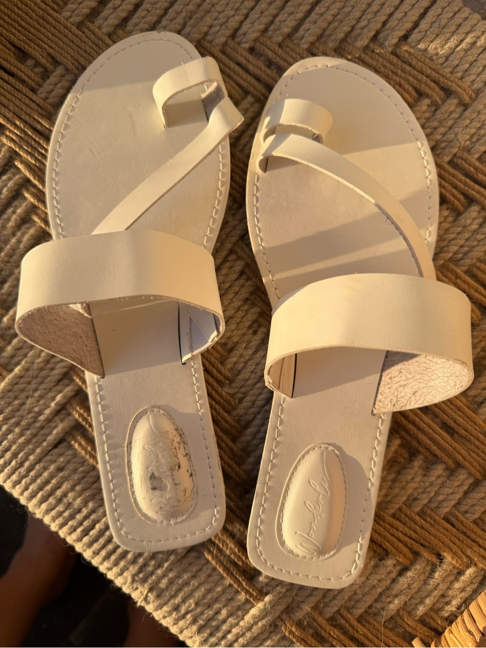 White Women's Strappy Slide Sandals